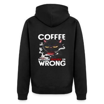 Chat amateur de café parce que le meurtre est une erreur - Veste à capuche bio Premium Unisexe - noir - Dos - Nico (187cm)