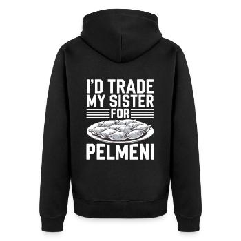 Pelmeni Cuisine russe - Veste à capuche bio Premium Unisexe - noir - Dos - Nico (187cm)