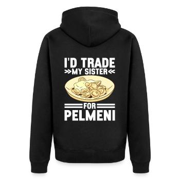 Pelmeni Cuisine russe - Veste à capuche bio Premium Unisexe - noir - Dos - Nico (187cm)