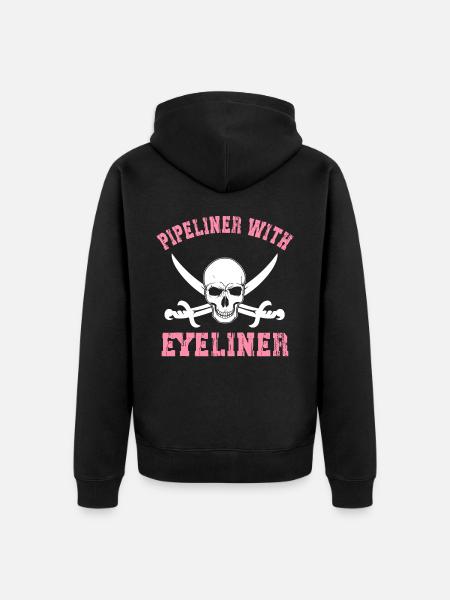 Pipeliner mit Eyeliner Pipeline Schweißer Frauen - Unisex Premium Bio Zip Hoodie - Schwarz