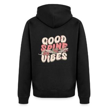 Chiropractor Physical Therapist Good Spine Vibes - Unisex Premium Organic Zip Hoodie - black - Back - Nico (187cm)