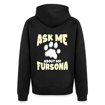 Furry Fandom Furries Fursona Frag mich über meine - Unisex Premium Bio Zip Hoodie - Schwarz - Hinten - Nico (187cm)