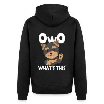 Furry Fandom Furries Fursona Owo What is it? - Unisex Premium Organic Zip Hoodie - black - Back - Nico (187cm)