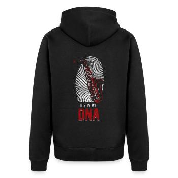 Saxophones It's In My Dna - Unisex Premium Organic Zip Hoodie - black - Back - Nico (187cm)