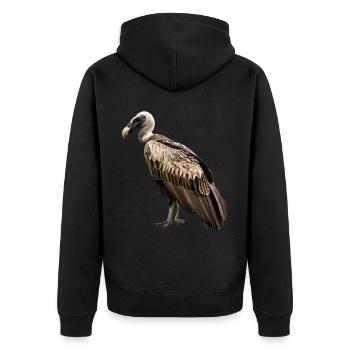 Geier - Unisex Premium Bio Zip Hoodie - Schwarz - Hinten - Nico (187cm)