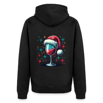 Verre à vin de Noël avec une touche festive - Veste à capuche bio Premium Unisexe - noir - Dos - Nico (187cm)