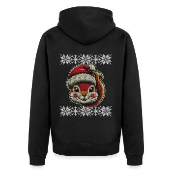 Mignon écureuil de Noël avec chapeau - Veste à capuche bio Premium Unisexe - noir - Dos - Nico (187cm)