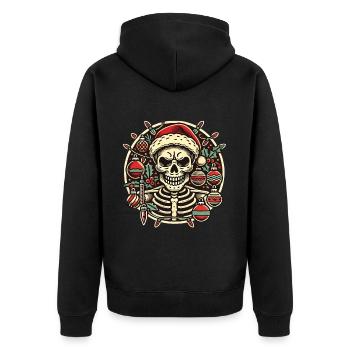 Crâne de Noël avec des lumières festives - Veste à capuche bio Premium Unisexe - noir - Dos - Nico (187cm)