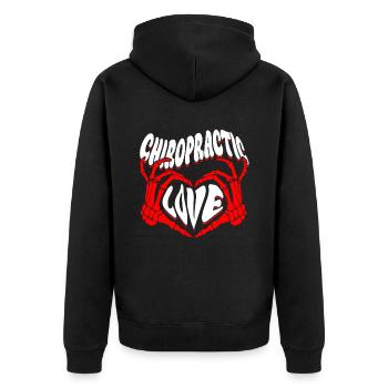Chiropractor Physiotherapist Chiropractic Love - Unisex Premium Organic Zip Hoodie - black - Back - Nico (187cm)