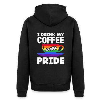 Les amateurs de café fiers de fierté - Veste à capuche bio Premium Unisexe - noir - Dos - Nico (187cm)