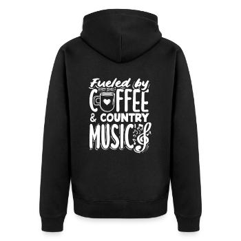 Amateurs de café avec de la musique country - Veste à capuche bio Premium Unisexe - noir - Dos - Nico (187cm)