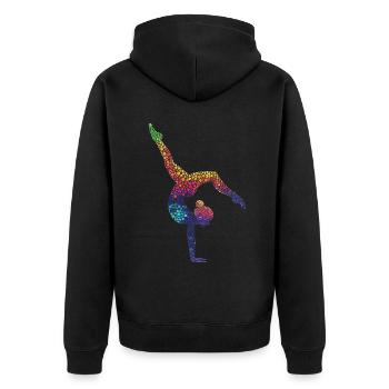 Gymnastics Gymnast Acrobatics Gymnast - Unisex Premium Organic Zip Hoodie - black - Back - Nico (187cm)