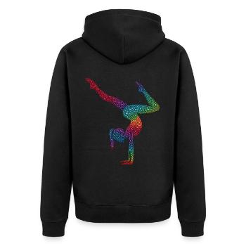 Gymnastics Gymnast Acrobatics Gymnast - Unisex Premium Organic Zip Hoodie - black - Back - Nico (187cm)