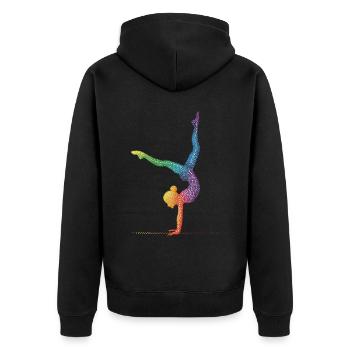 Gymnastics Gymnast Acrobatics Gymnast - Unisex Premium Organic Zip Hoodie - black - Back - Nico (187cm)
