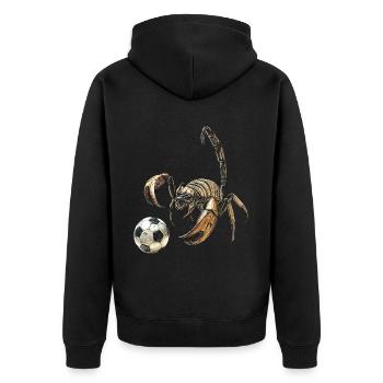 Skorpion - Unisex Premium Bio Zip Hoodie - Schwarz - Hinten - Nico (187cm)
