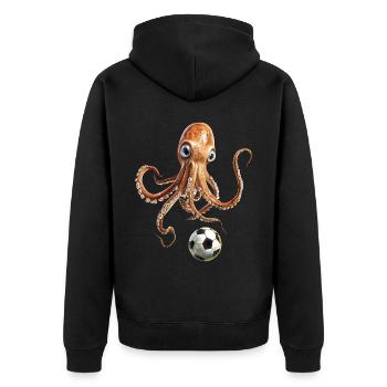 Tintenfisch - Unisex Premium Bio Zip Hoodie - Schwarz - Hinten - Nico (187cm)