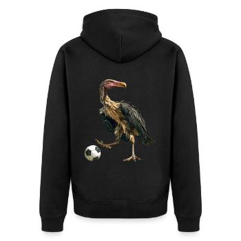 Geier - Unisex Premium Bio Zip Hoodie - Schwarz - Hinten - Nico (187cm)