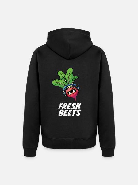 Fresh Beets Techno Festival EDM Music DJ - Unisex Premium Organic Zip Hoodie - black