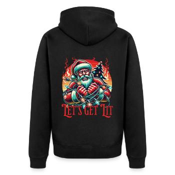 Plaisir de Noël avec le motif Let’s Get Lit - Veste à capuche bio Premium Unisexe - noir - Dos - Nico (187cm)