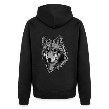 Visage abstrait de chiens - Veste à capuche bio Premium Unisexe - noir - Dos - Nico (187cm)