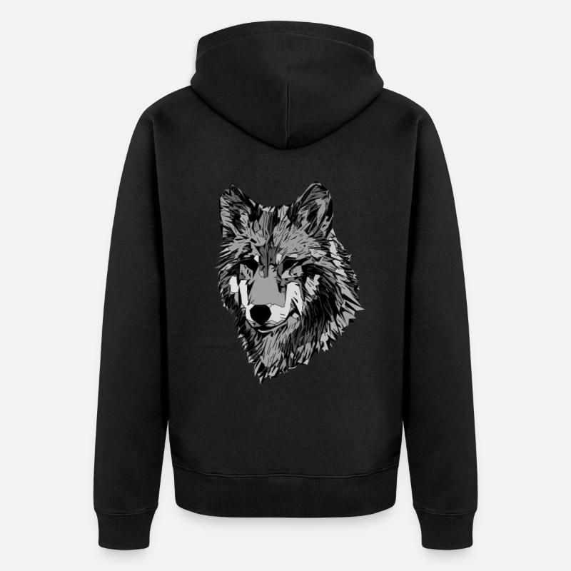 Visage abstrait de chiens - Veste à capuche bio Premium Unisexe - noir