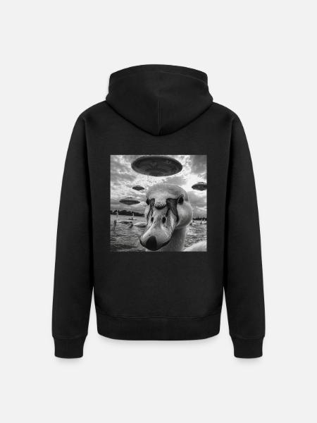 Schwan - Unisex Premium Bio Zip Hoodie - Schwarz