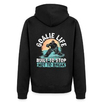 Gardien de but de hockey sur glace Gardien de but de hockey sur glace - Veste à capuche bio Premium Unisexe - noir - Dos - Nico (187cm)