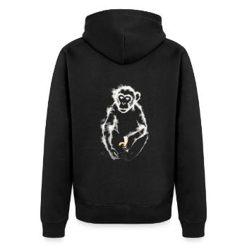 Singe mangeant de la banane / Singe - Veste à capuche bio Premium Unisexe - noir - Dos - Nico (187cm)