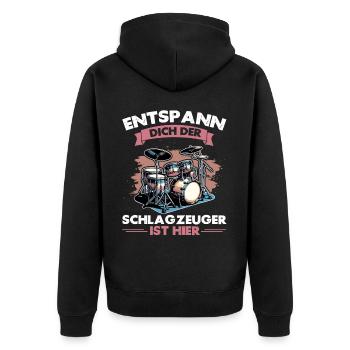 Batteur Batteur Percussion Musiciens - Veste à capuche bio Premium Unisexe - noir - Dos - Nico (187cm)