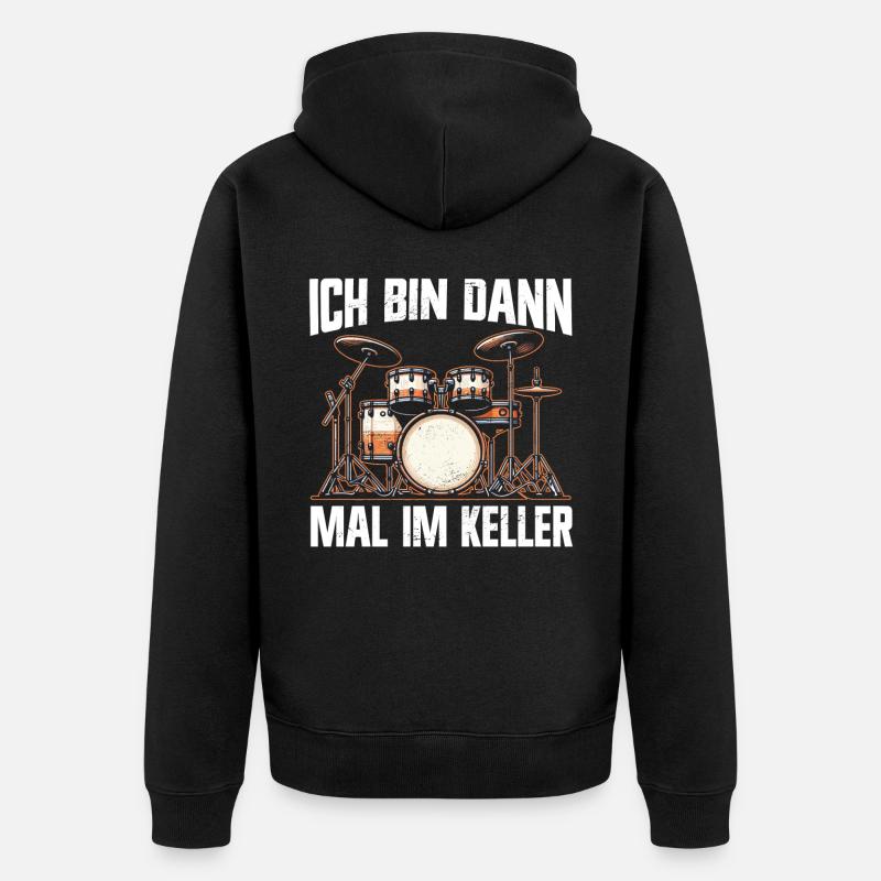 Batteur Batteur Percussion Musiciens - Veste à capuche bio Premium Unisexe - noir