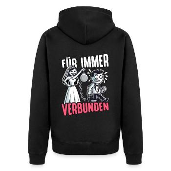 JGA T-Shirt Männer Junggesellenabschied Bräutigam - Unisex Premium Bio Zip Hoodie - Schwarz - Hinten - Nico (187cm)