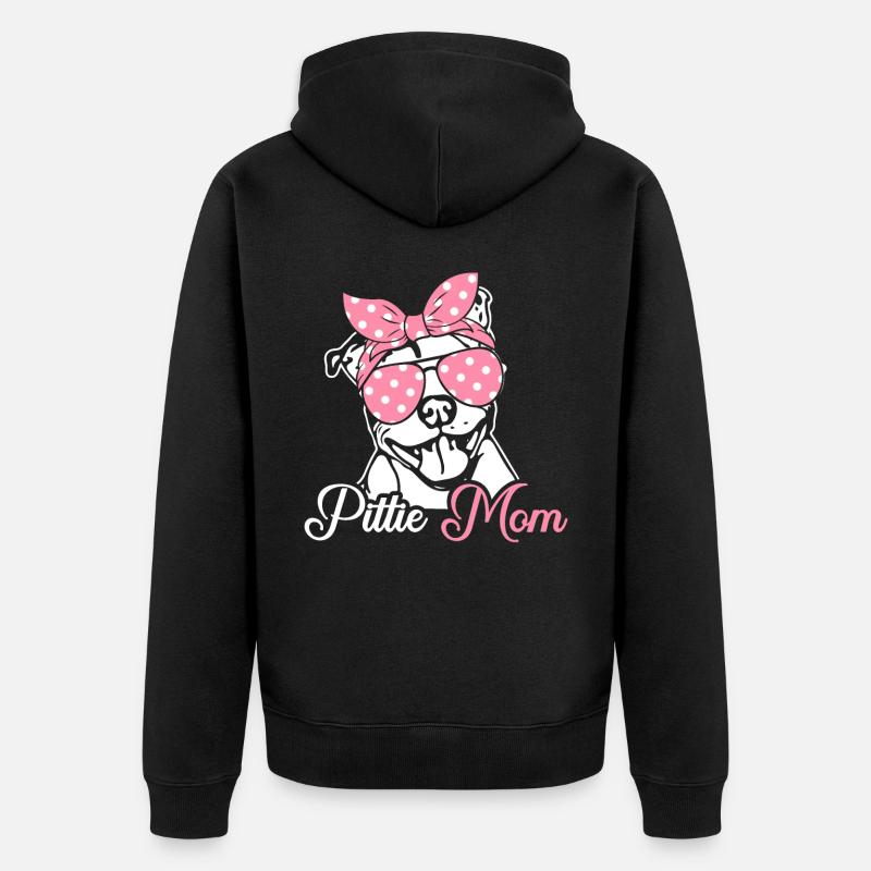 Pittie Maman Pitbull Maman - Veste à capuche bio Premium Unisexe - noir