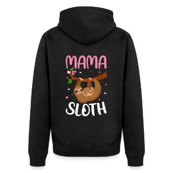 Maman paresseux famille assorti drôle paresseux - Veste à capuche bio Premium Unisexe - noir - Dos - Nico (187cm)