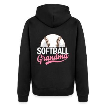 Mamie de softball - Veste à capuche bio Premium Unisexe - noir - Dos - Nico (187cm)