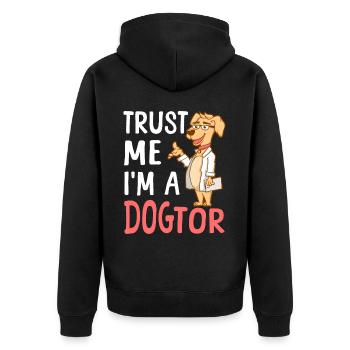 Croyez-moi, je suis un drôle de chien - Veste à capuche bio Premium Unisexe - noir - Dos - Nico (187cm)