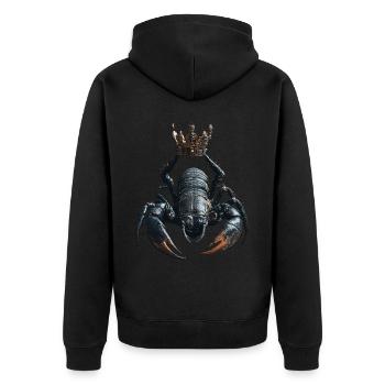 Skorpion - Unisex Premium Bio Zip Hoodie - Schwarz - Hinten - Nico (187cm)
