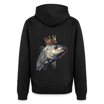 Tarpon - Unisex Premium Bio Zip Hoodie - Schwarz - Hinten - Nico (187cm)