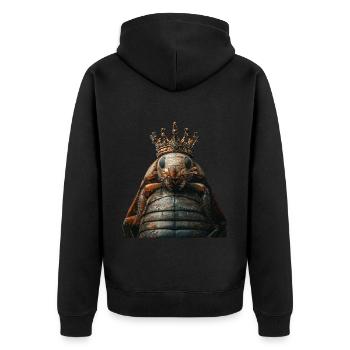 Assel - Unisex Premium Bio Zip Hoodie - Schwarz - Hinten - Nico (187cm)