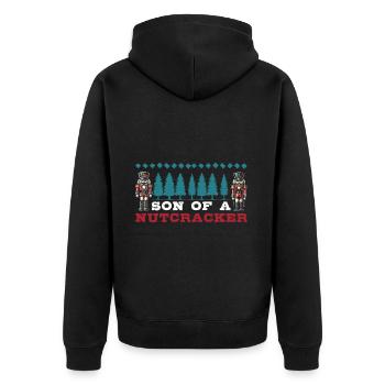 Son of a Nutcracker Funny Christmas Motif - Unisex Premium Organic Zip Hoodie - black - Back - Nico (187cm)