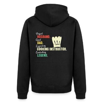 Cooking Teacher Dad - Unisex Premium Organic Zip Hoodie - black - Back - Nico (187cm)
