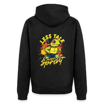 Sprint Sprint Moins parler Plus Sprint - Veste à capuche bio Premium Unisexe - noir - Dos - Nico (187cm)