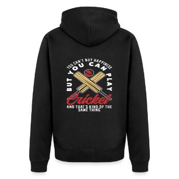 You can't buy luck, but you can play cricket - Unisex Premium Organic Zip Hoodie - black - Back - Nico (187cm)