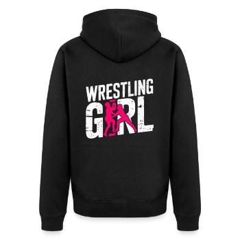 Filles Lutte Lutte Grappling Lutteuse Fille - Veste à capuche bio Premium Unisexe - noir - Dos - Nico (187cm)