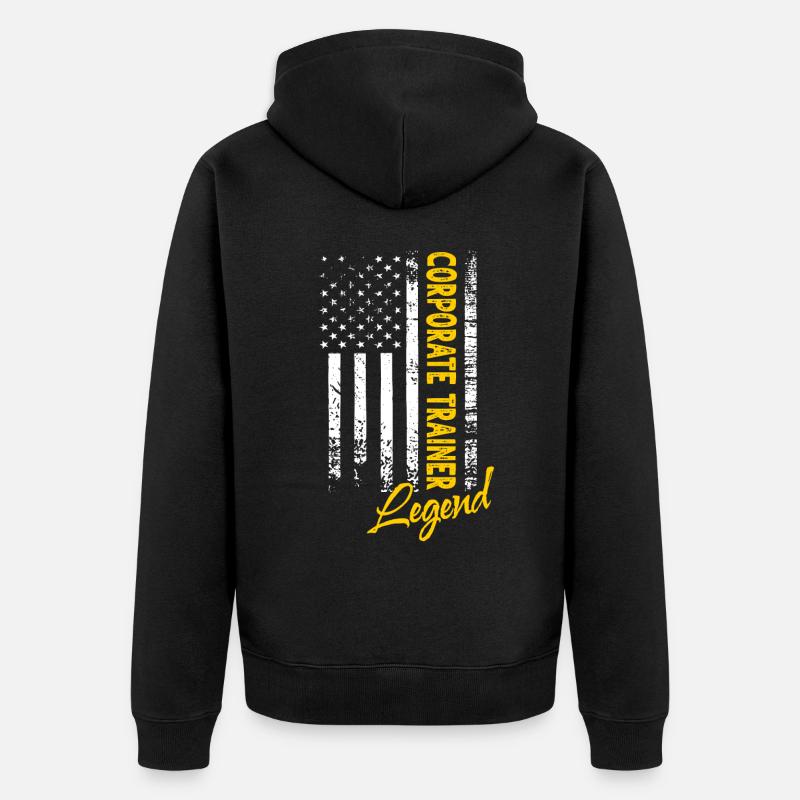 Mitarbeitercoach Legende - Unisex Premium Bio Zip Hoodie - Schwarz