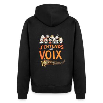 J'entends des voix Chef de Chœur Chanteur Chorale - Veste à capuche bio Premium Unisexe - noir - Dos - Nico (187cm)