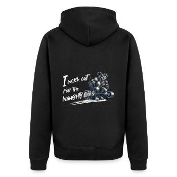 Krampus celebrates fitness for the cheeky - Unisex Premium Organic Zip Hoodie - black - Back - Nico (187cm)