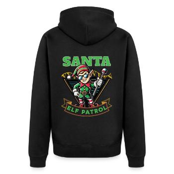 Aventure de Noël de la patrouille du Père Noël - Veste à capuche bio Premium Unisexe - noir - Dos - Nico (187cm)
