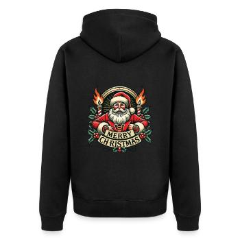 Tatouage Style Noël Streetwear Esthétique - Veste à capuche bio Premium Unisexe - noir - Dos - Nico (187cm)