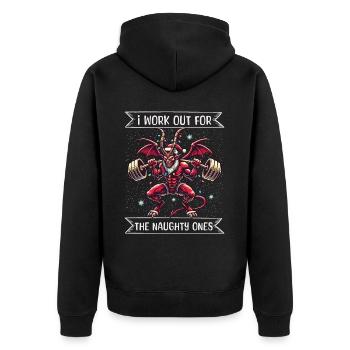 Conception de la formation de motivation de Noël Krampus - Veste à capuche bio Premium Unisexe - noir - Dos - Nico (187cm)