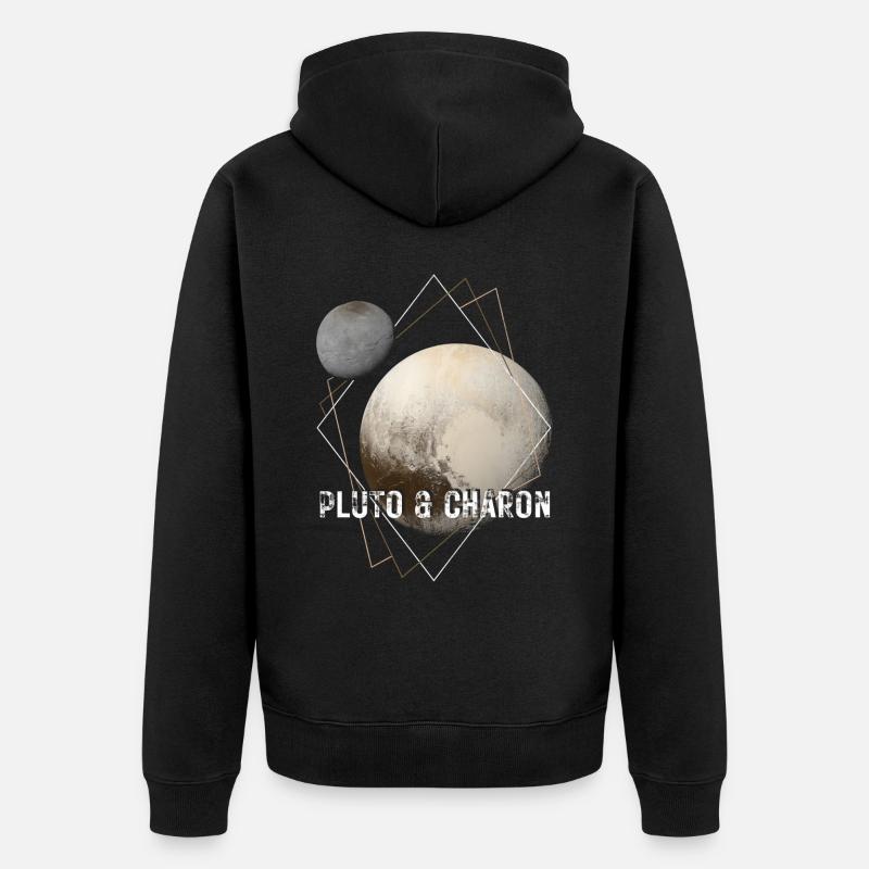 Pluto and Charon - Unisex Premium Organic Zip Hoodie - black
